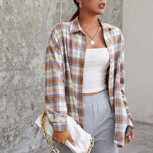 Oversized Plaid Flannel Shirt